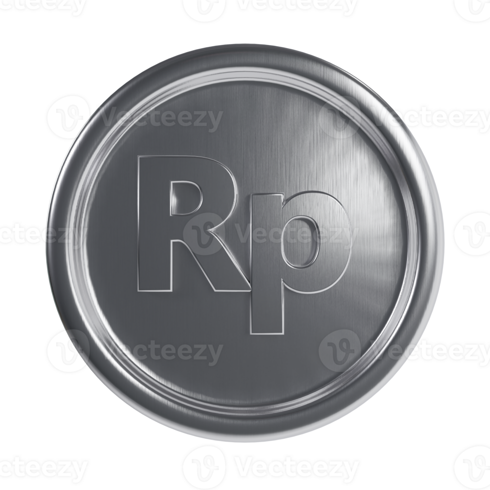 a 3d silver coin currency rupiah icon png