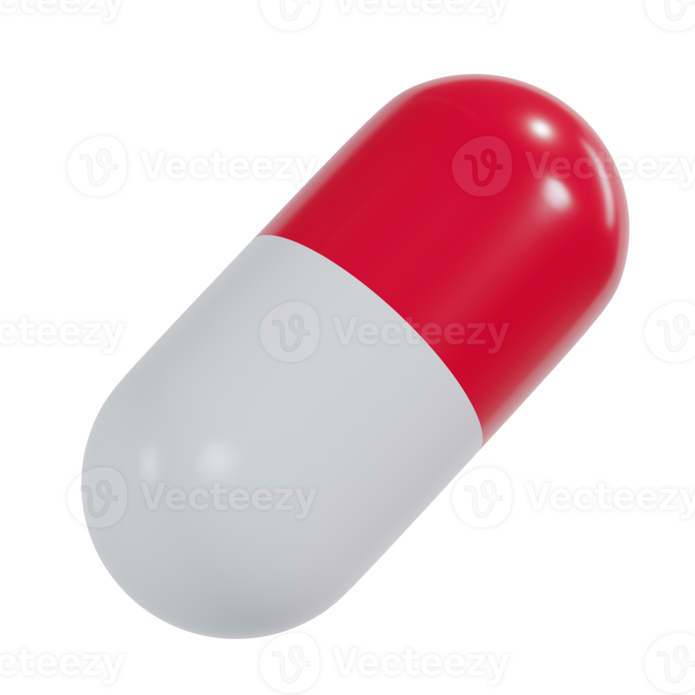 3d red white pills drug healthy icon png