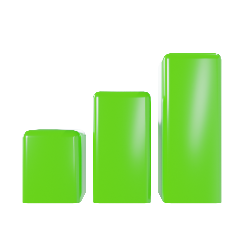 a 3d green candle chart icon png