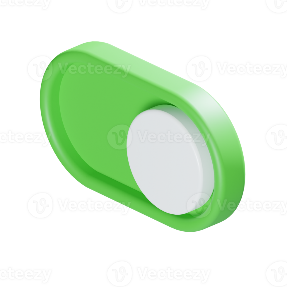 a 3d isometric green toggle switch user interface button png