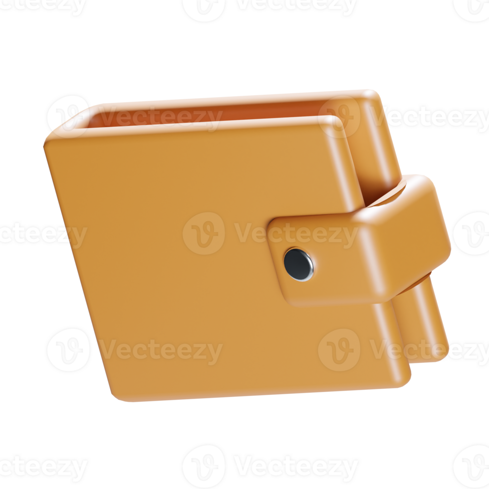 3d isometric finance money brown wallet icon png