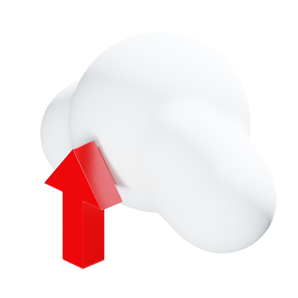 3d isometric upload cloud computing network icon png