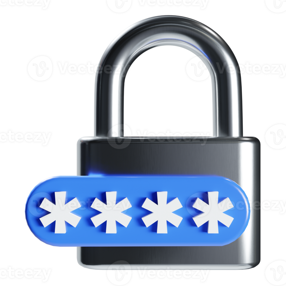 3d lock encrypotion security icon png