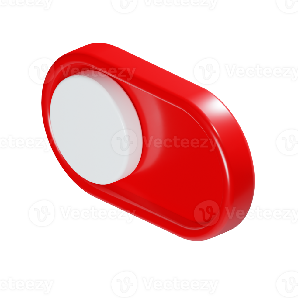 a 3d isometric red toggle switch off user interface button icon png