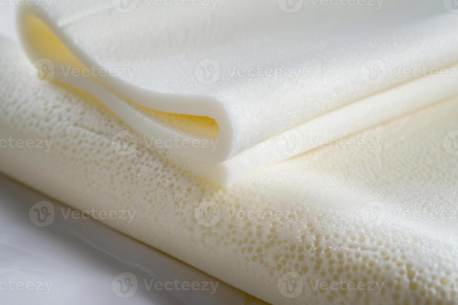 White memory foam folded on white background photo