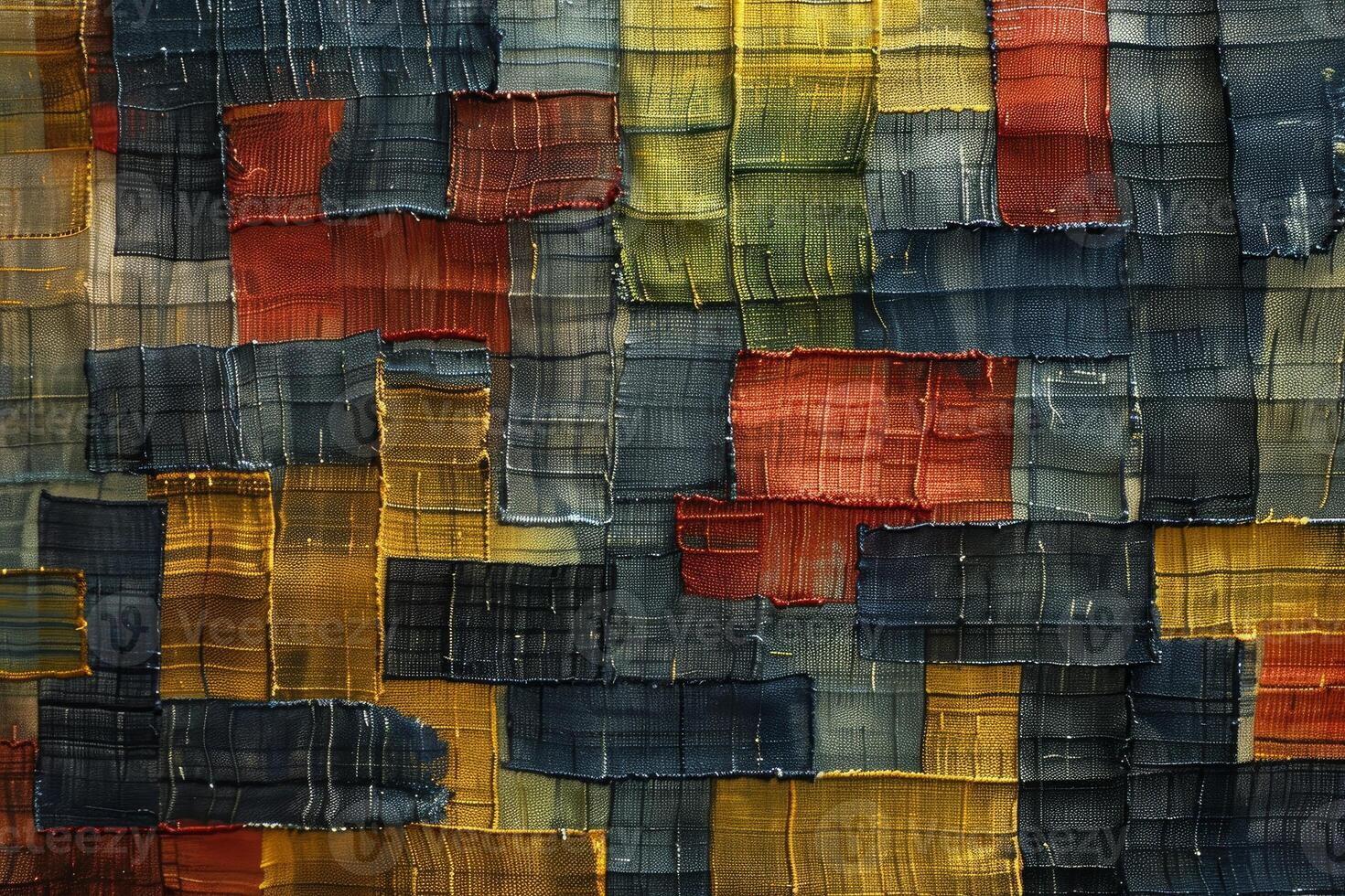 Abstract background showing colorful fabric patches forming a mosaic photo