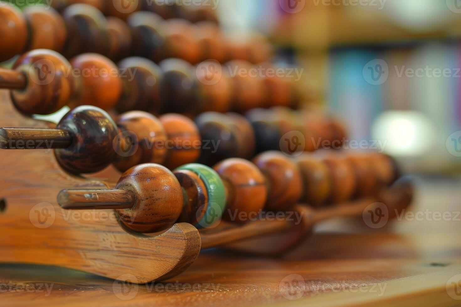 Old wooden abacus showing concept of accounting and finance photo