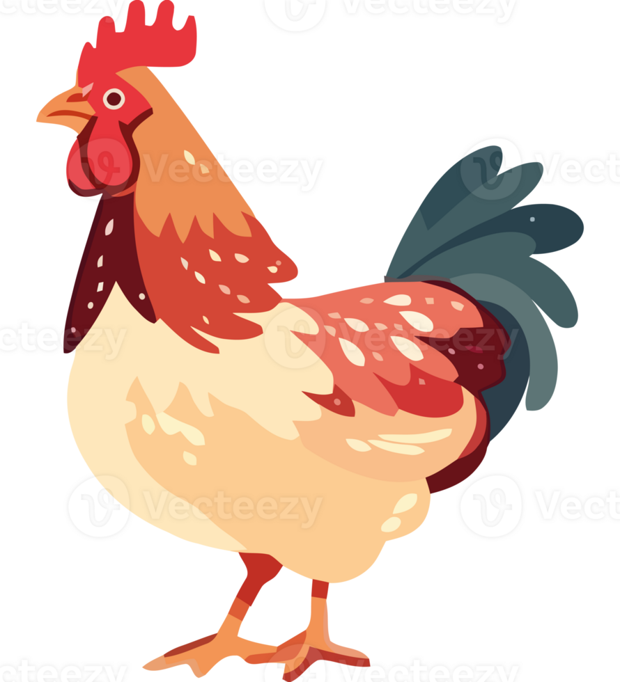 A cartoon chicken on a transparent background png