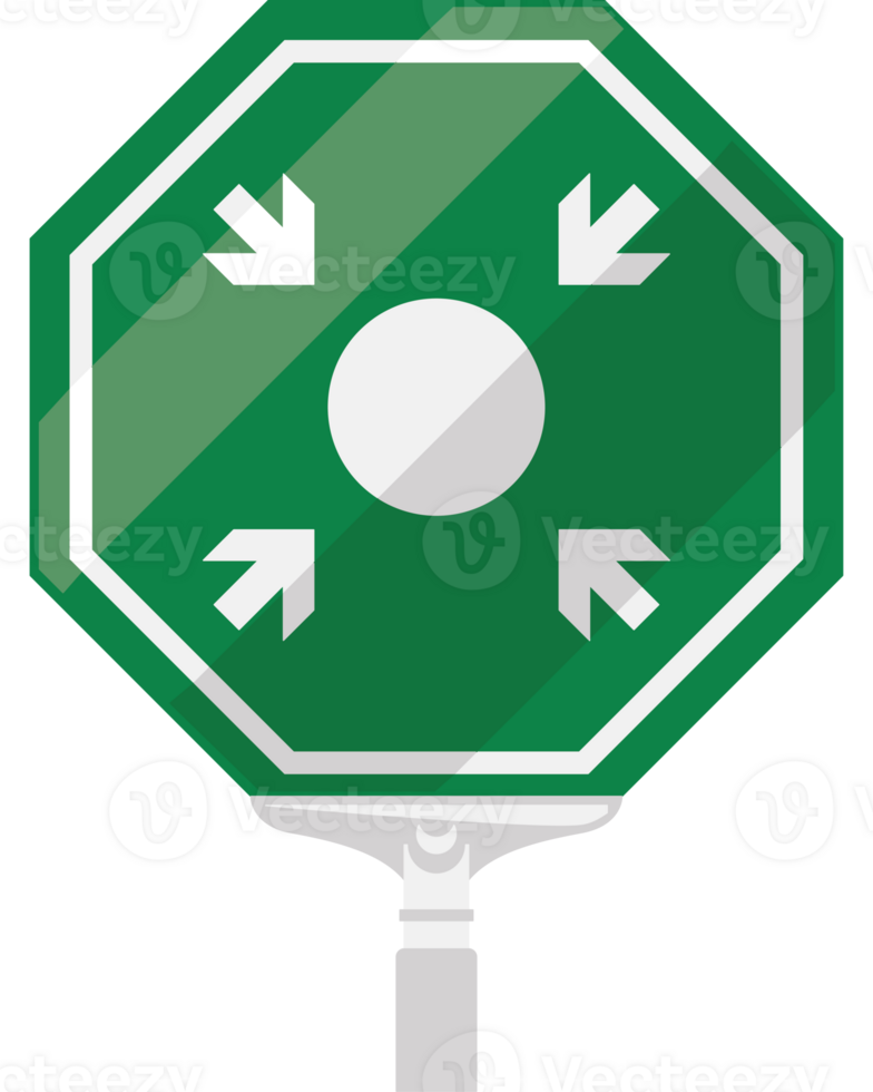 Assembly Point sign on pole on a transparent png