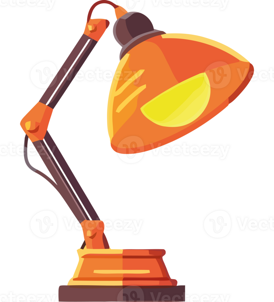 An orange lamp on a transparent png