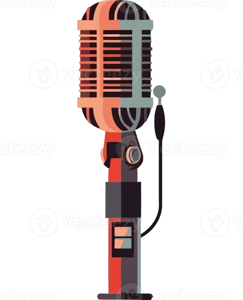 An old microphone on a transparent background png