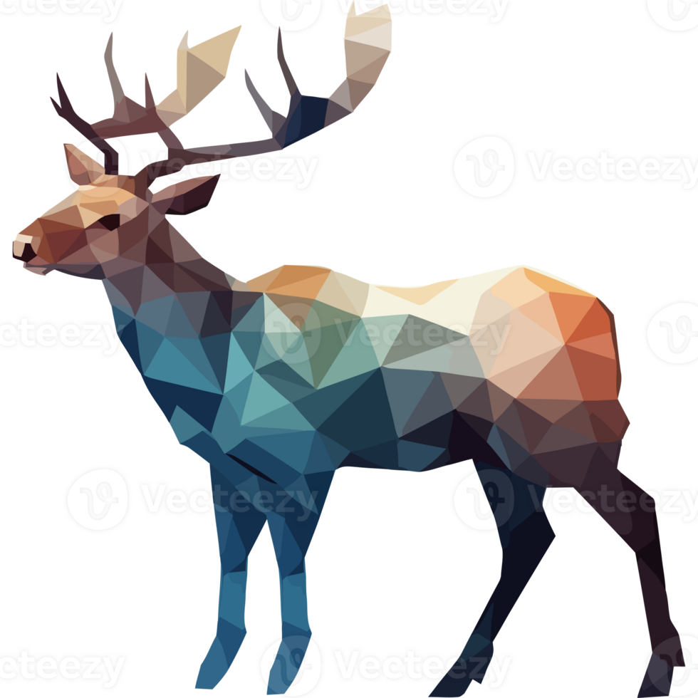 Polygonal deer on transparency background png