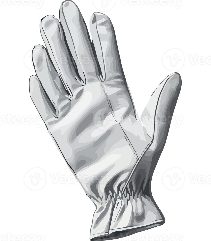 A glove with a white lining on a transparency background png