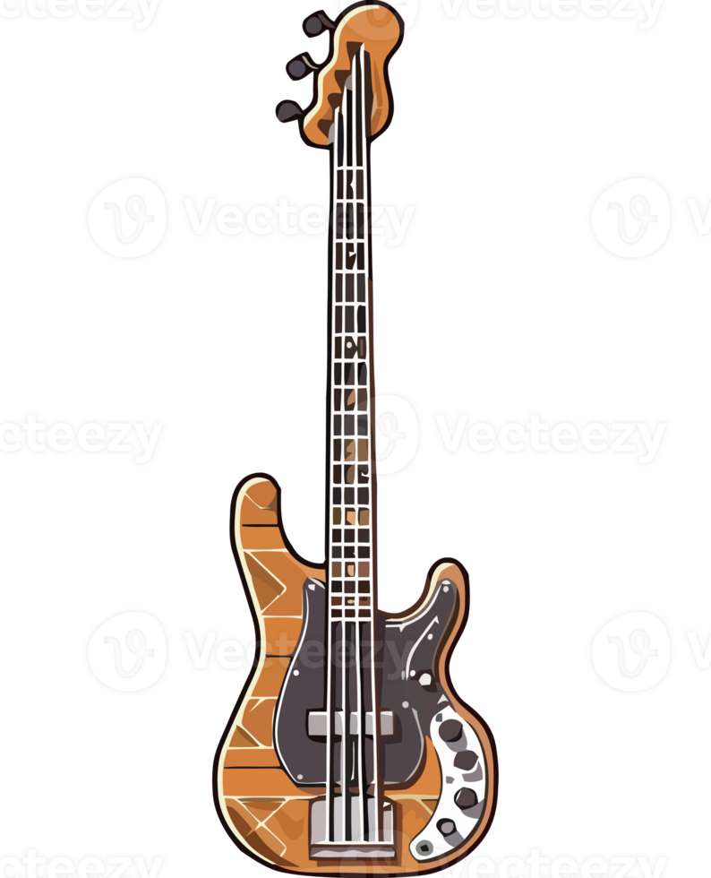 A cartoon guitar on a transparent background png