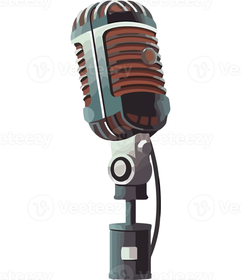 A microphone on a stand with a transparent background png