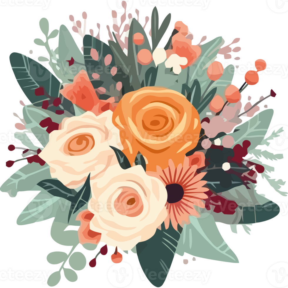 An illustration of a bouquet of flowers png