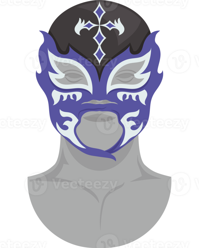 A purple and black Lucha mask png