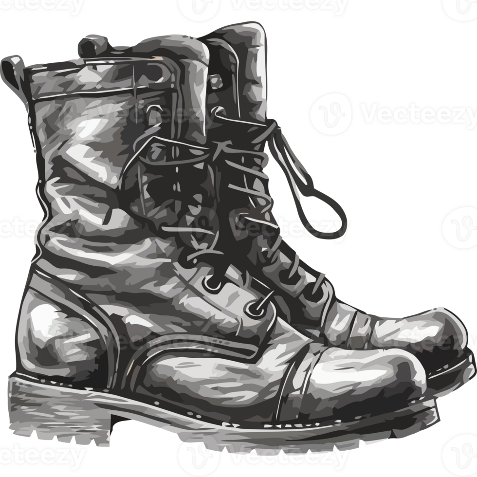 A pair of black boots on a transparency background png