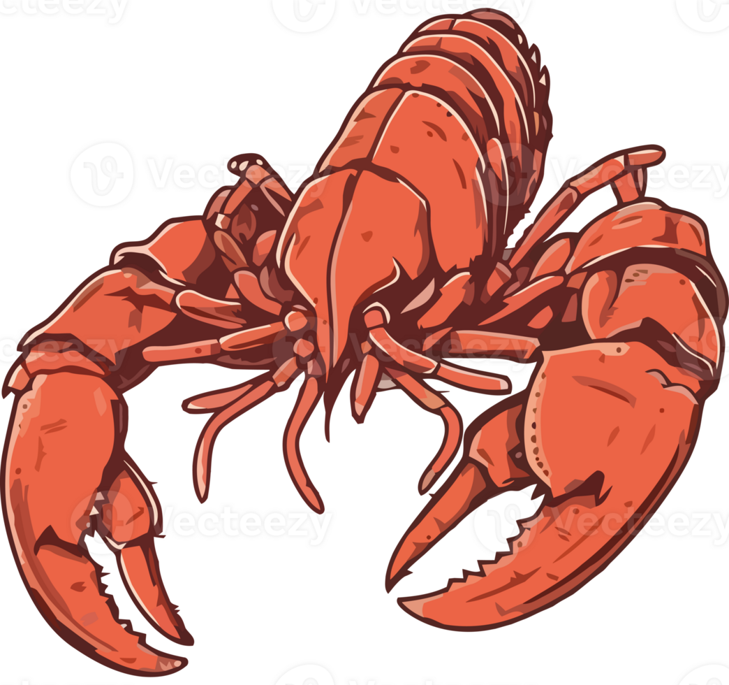 A cartoon lobster on a transparency background png
