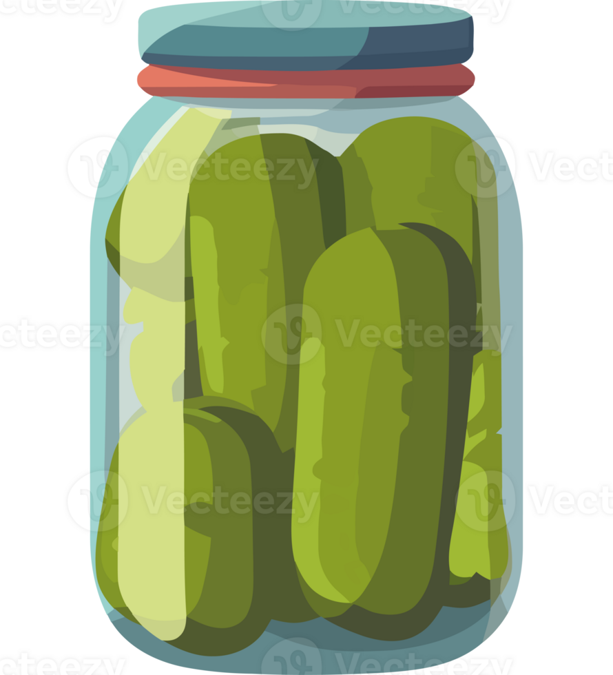 A jar full of pickles on a transparent background png