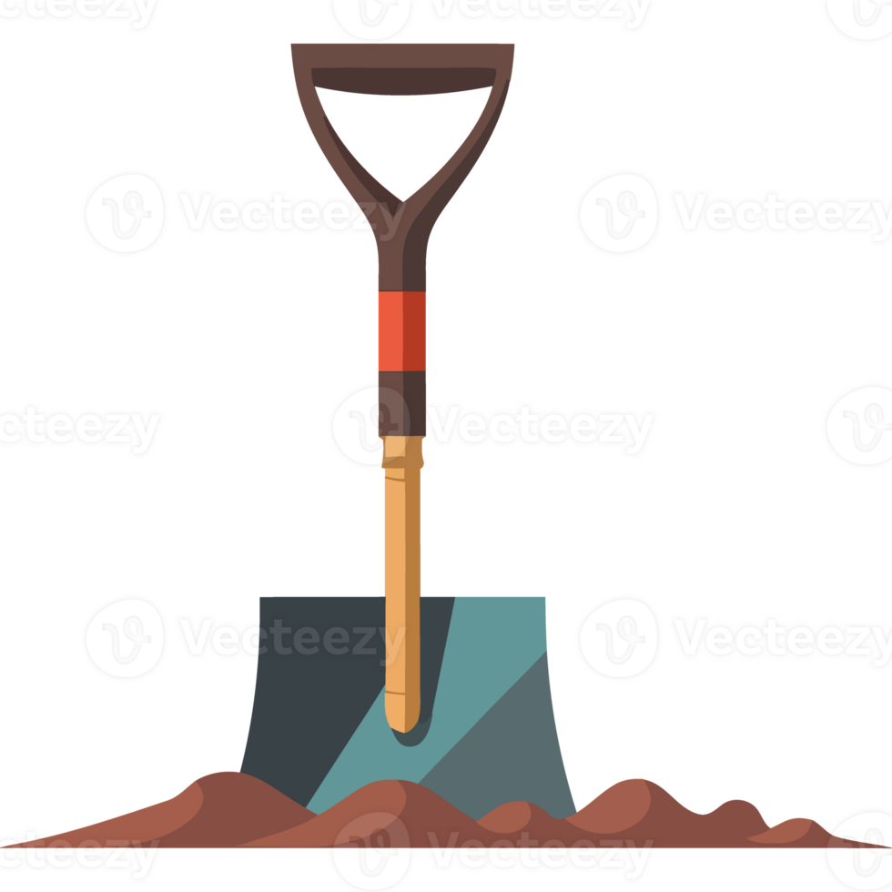 A shovel is digging in the ground png