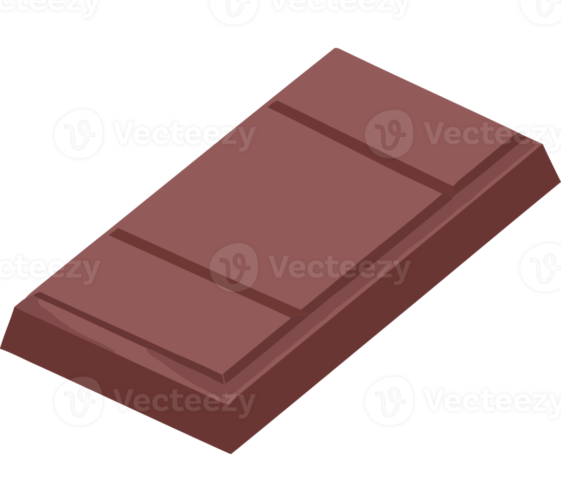 A chocolate bar isolated on a transparent background png