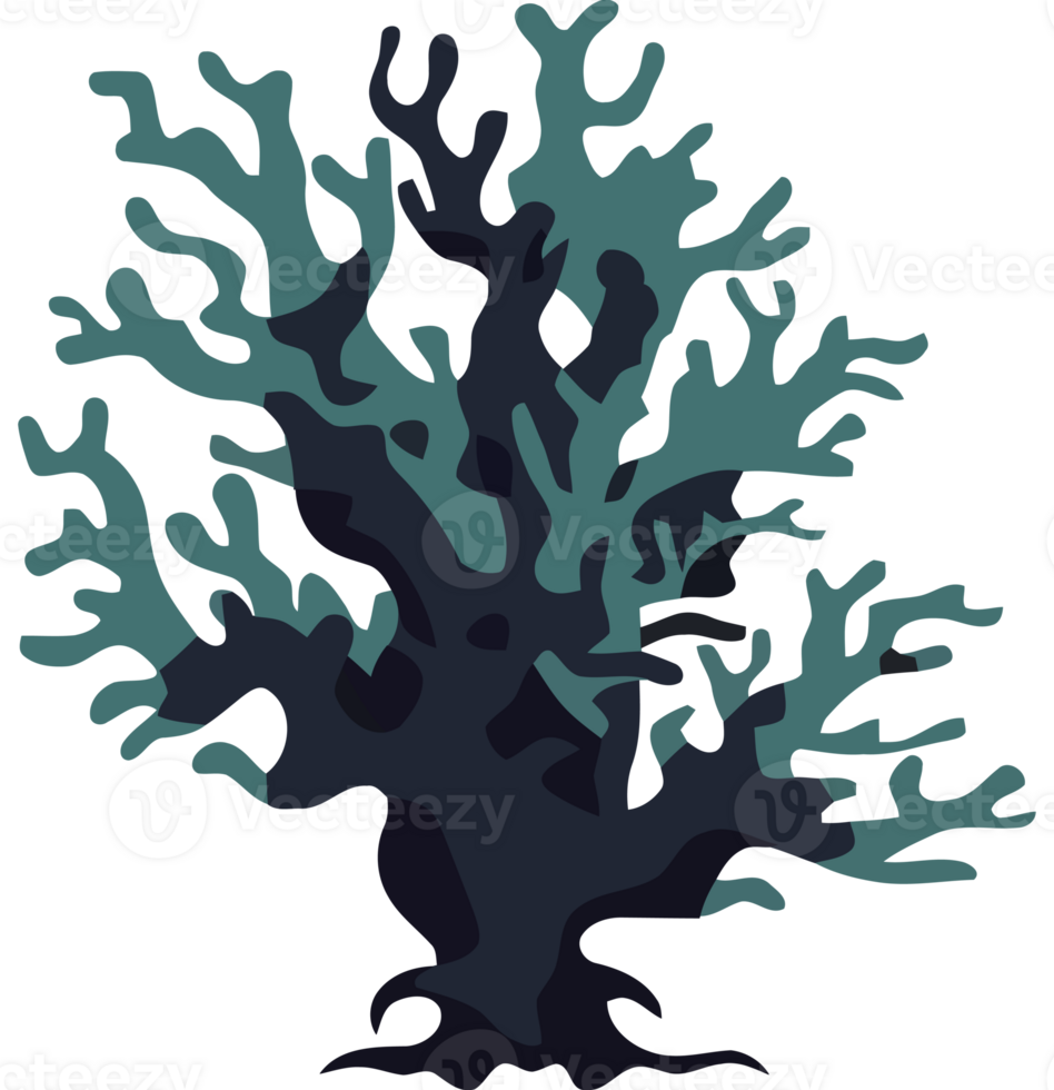 A black and blue coral tree on a transparent background png
