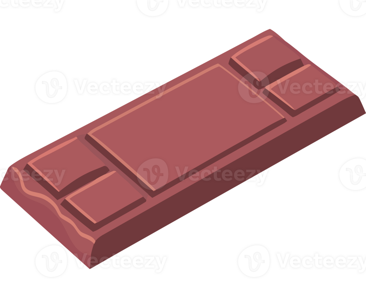 Chocolate bar isolated on a transparent png