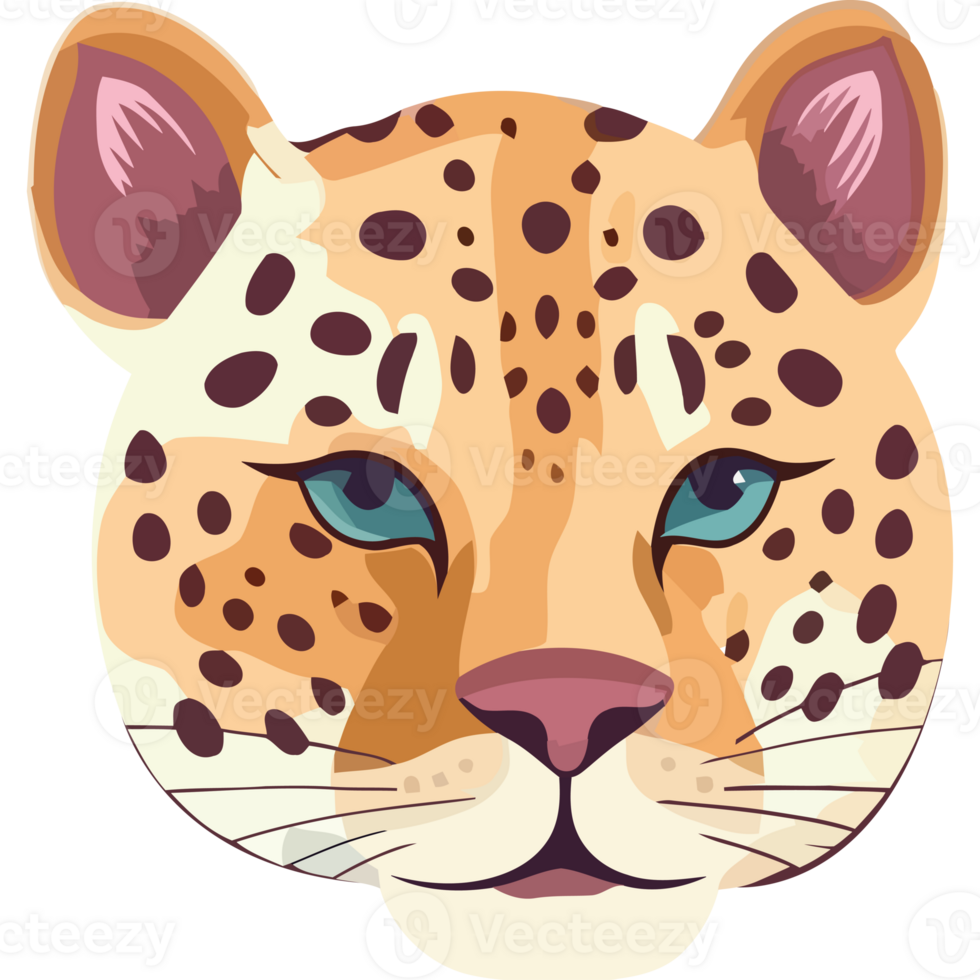 A leopard head on a transparent background png
