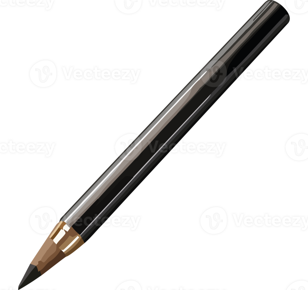 A black and white pencil on a transparent background png