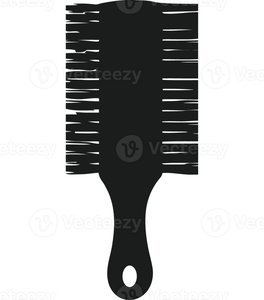 A black hair brush on a transparent background png