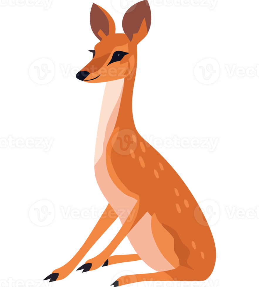 A deer sitting on a transparent background png