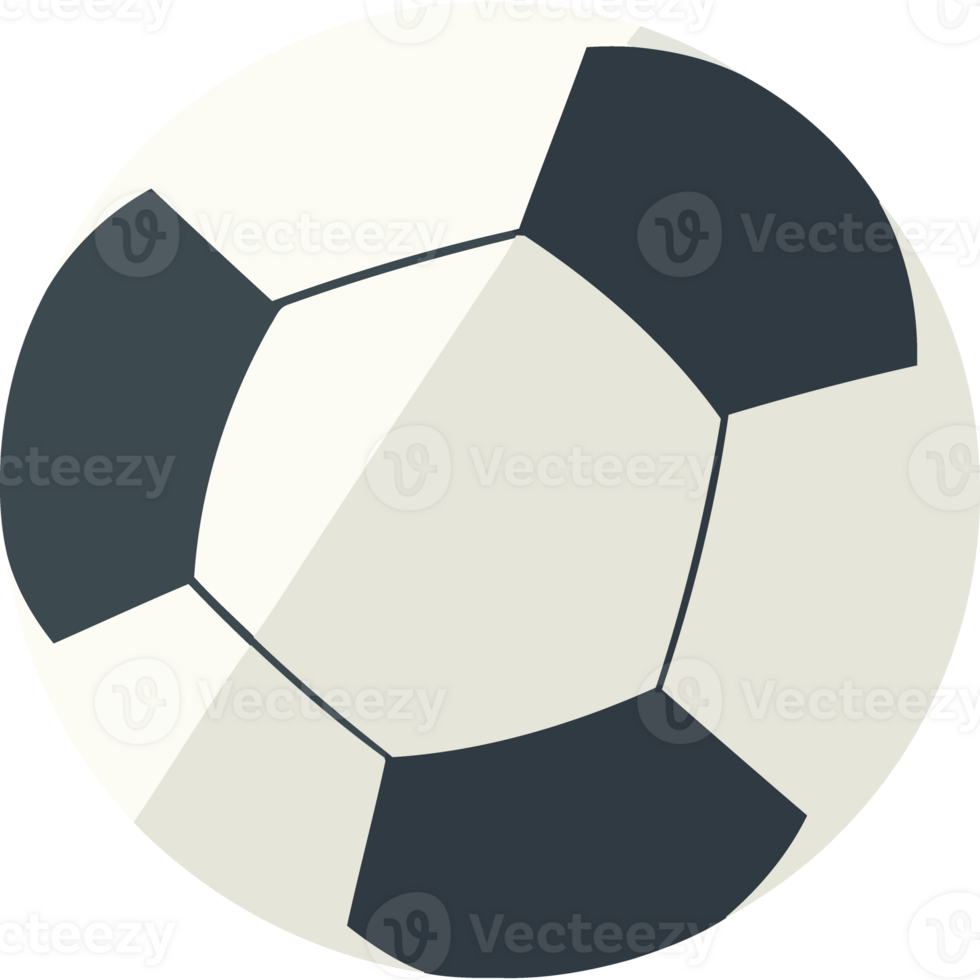 A soccer ball is shown on a transparent background png