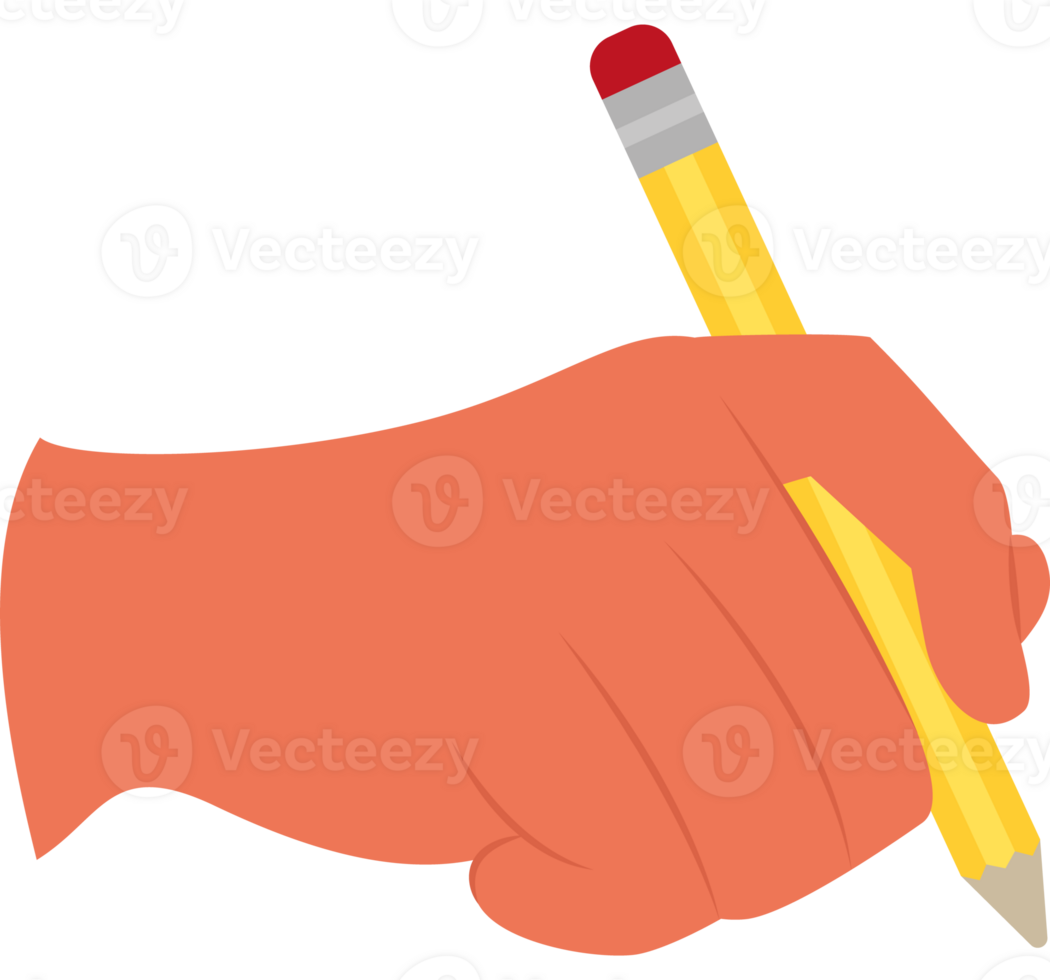 Hand holding a pencil clipart png
