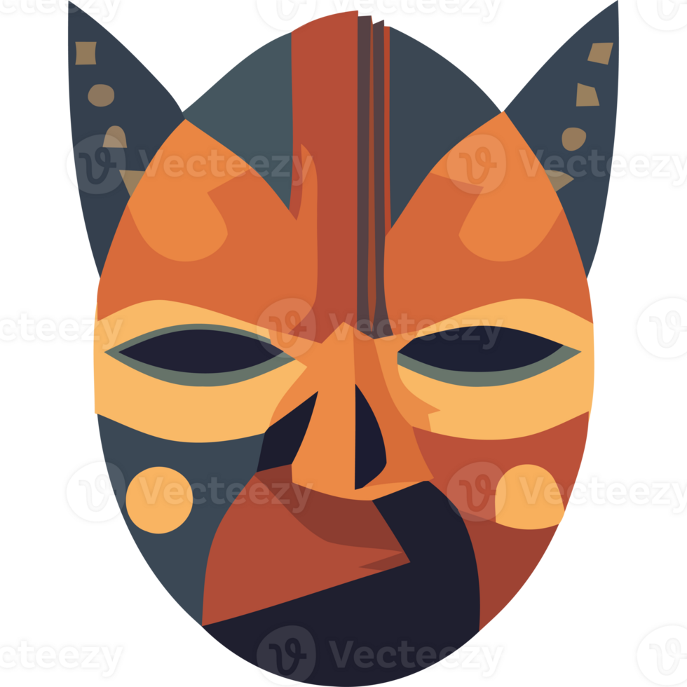 An illustration of a mask with a cat face png