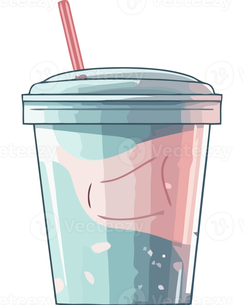 A cup of milkshake with a straw png