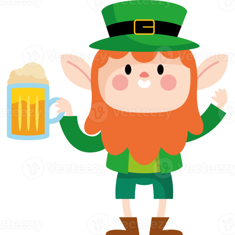 A leprechaun holding a mug of beer png