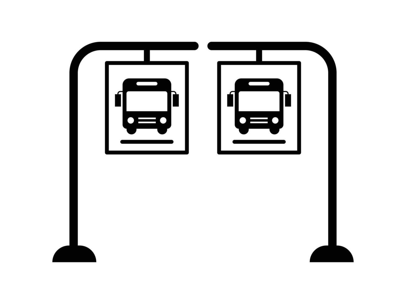 Bus stop icon, Bus stop road sign collection. Flat design. illustration. vector