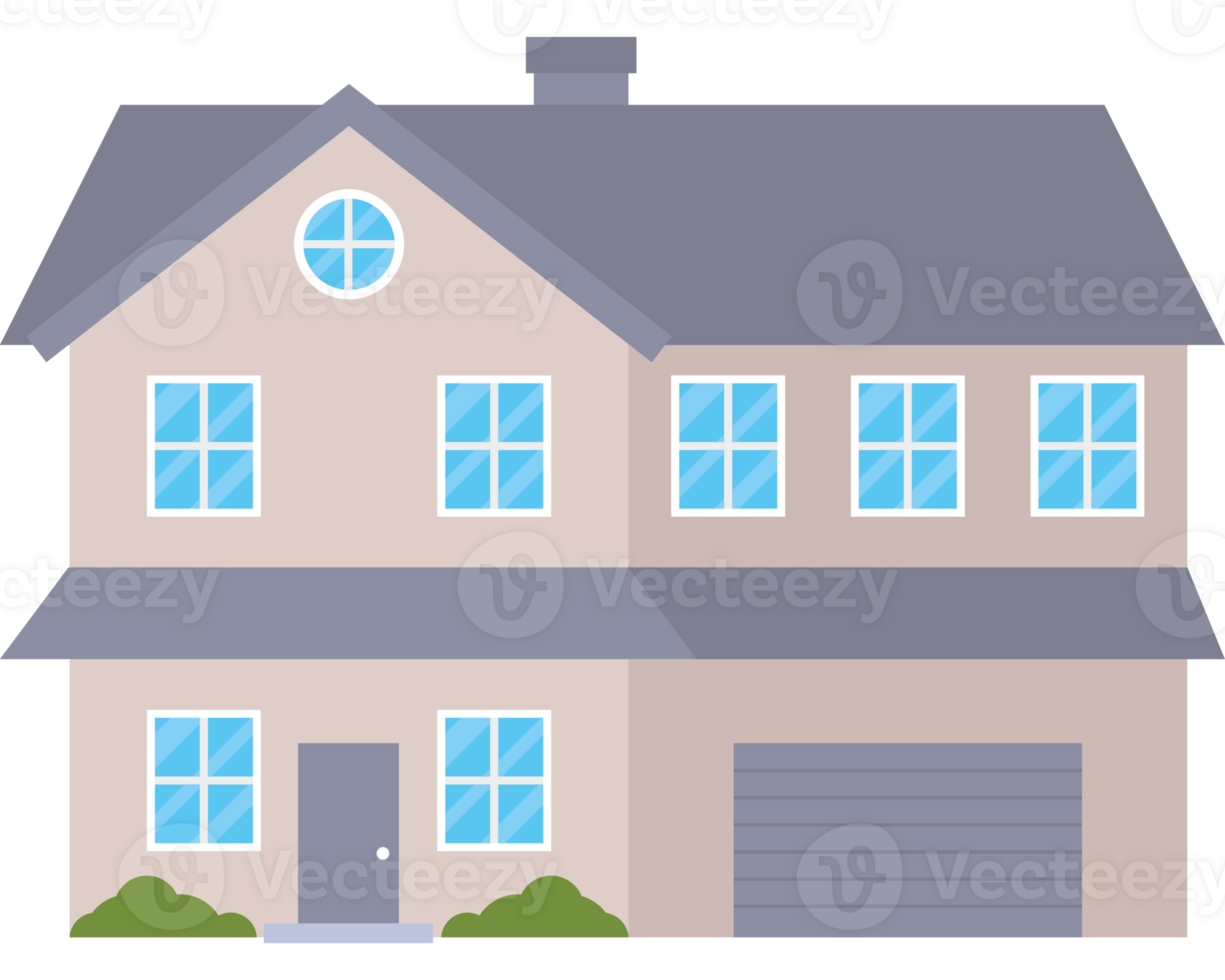 House with garage and windows png