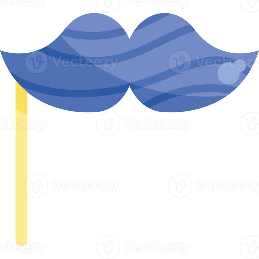 A blue mustache with a yellow handle png