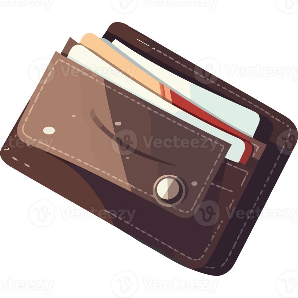 Wallet icon with credit cards and money png