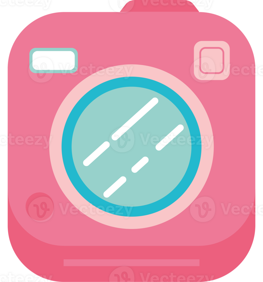 A pink camera icon with a blue circle png