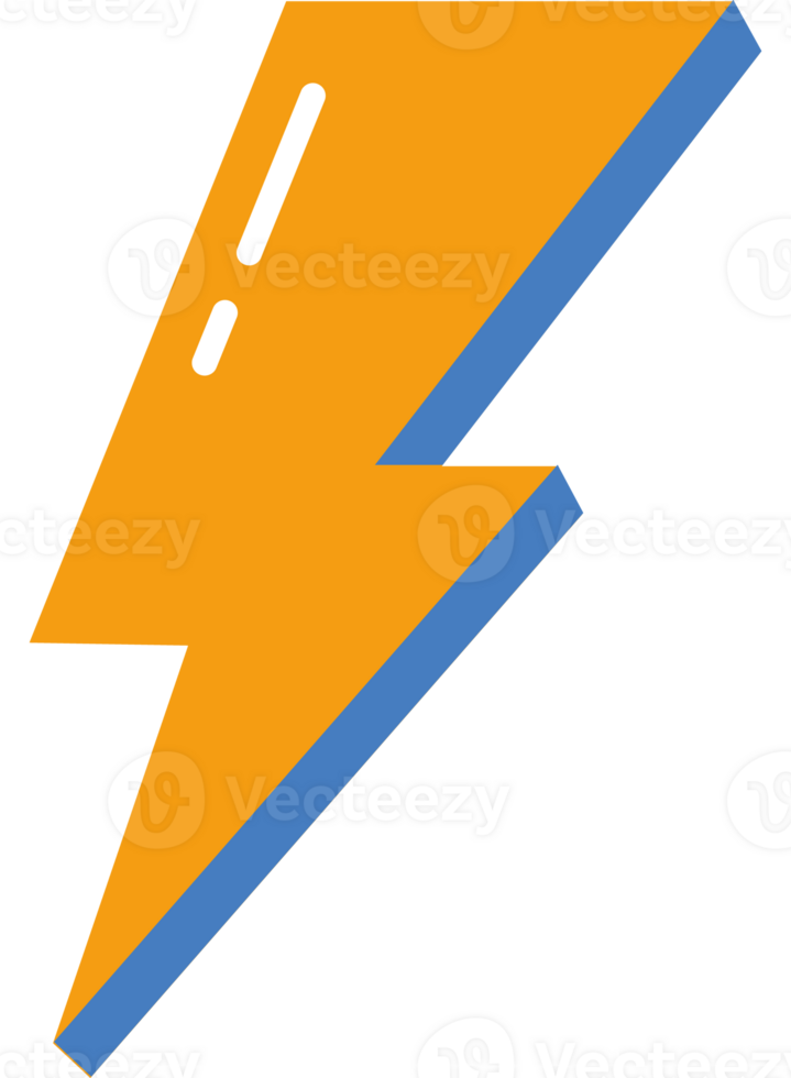A lightning bolt icon with a blue and orange background png