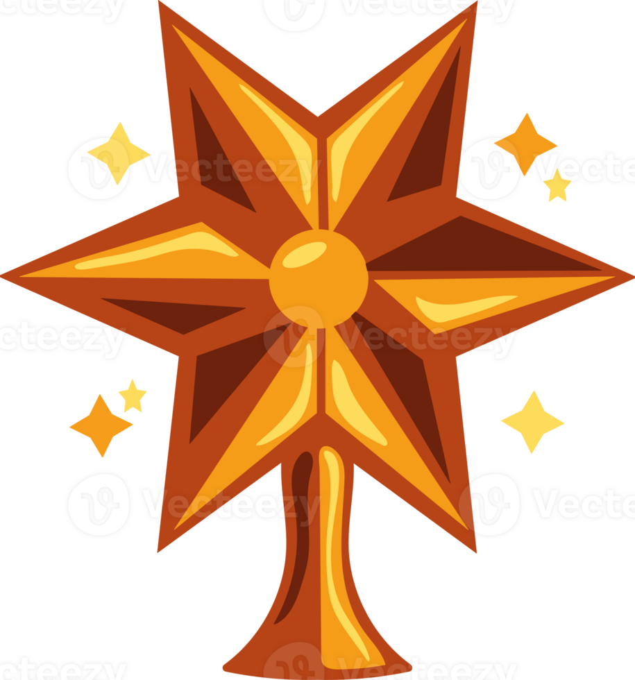 A golden star with stars on it png