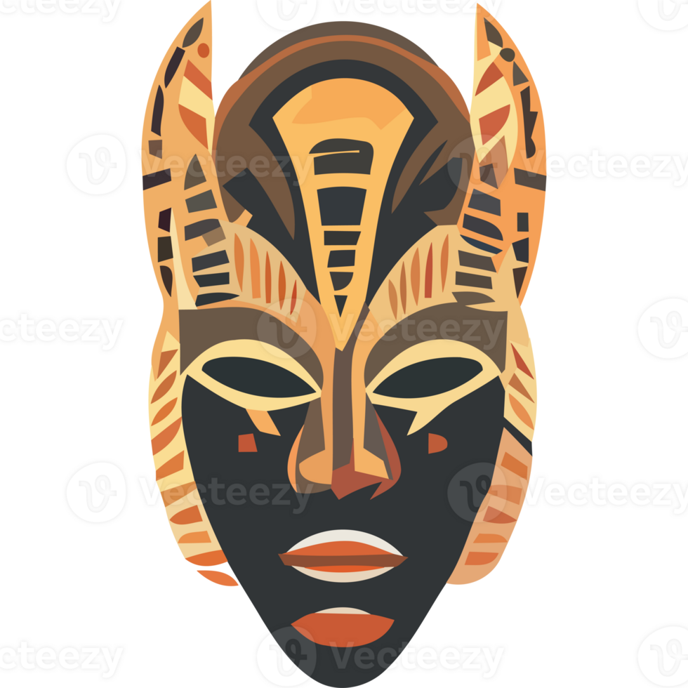 An african mask with a tribal design png