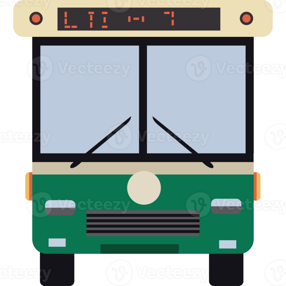 A bus with a clock on the front png