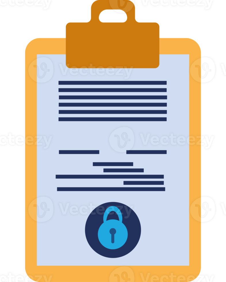A clipboard with a padlock on it png
