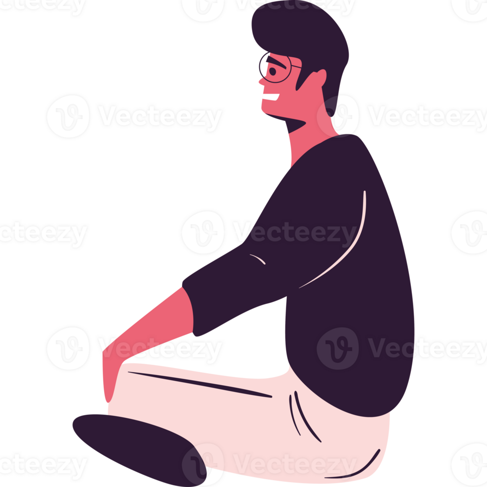 Man sitting in meditation pose png