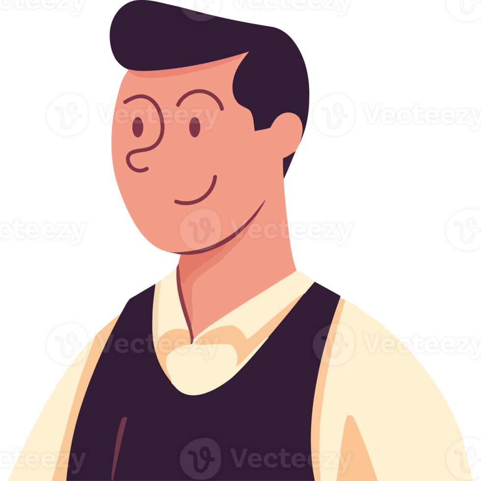 A cartoon man in a vest and tie png