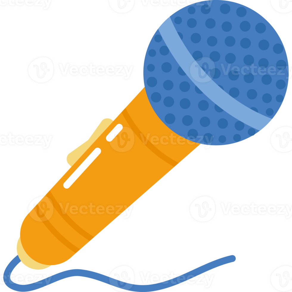 A microphone with a blue cord png